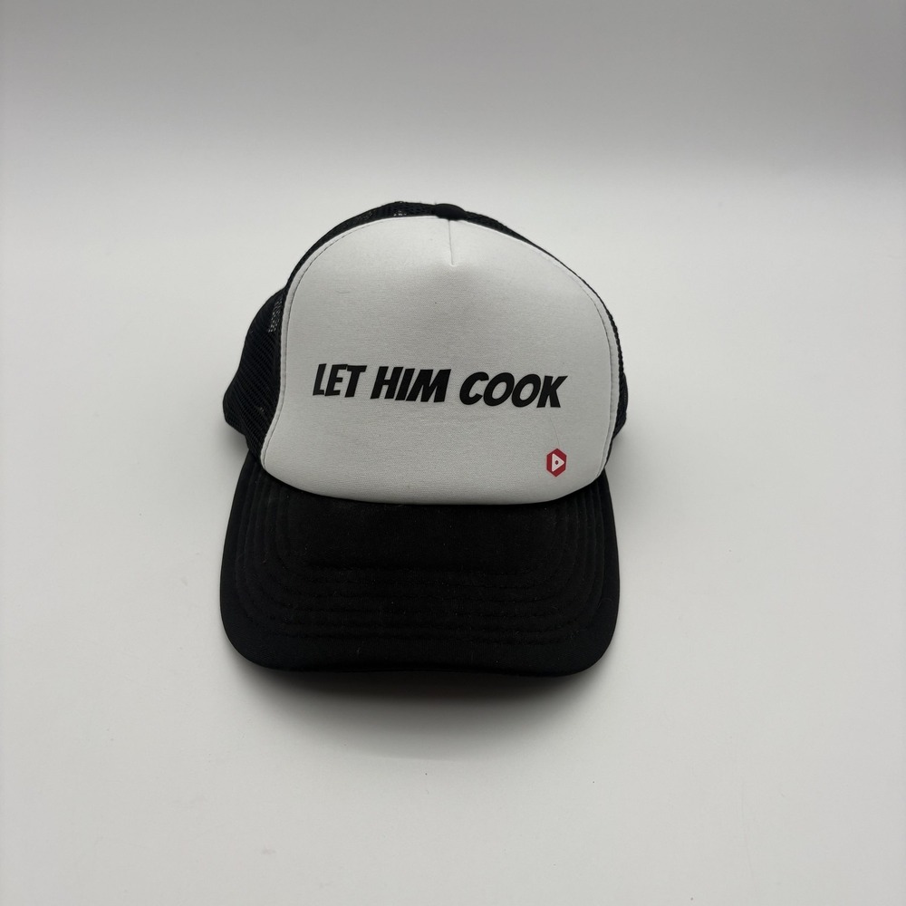 APOLLO USA Trucker‎ Hat Mens One Size Black Let Him Cook Meme Snapback